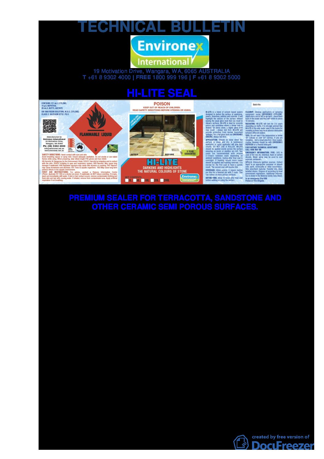 Technical Specifications