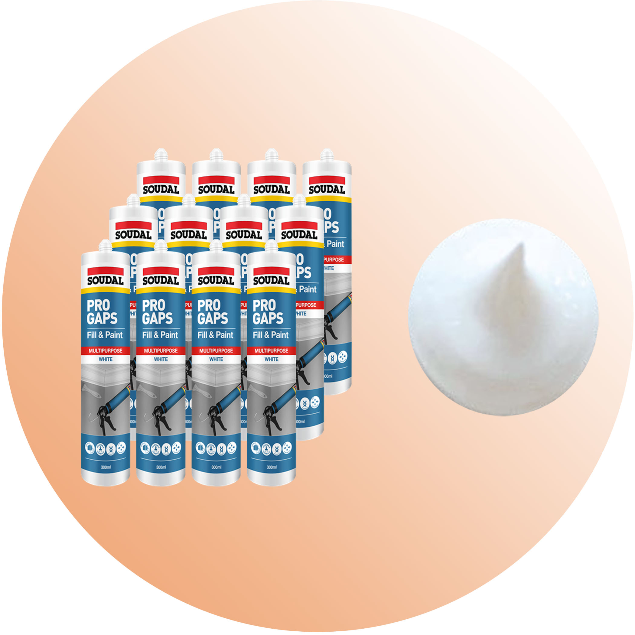 Soudal Pro Gaps Fill and Paint Gap Filler - 12-Pack Variation Image