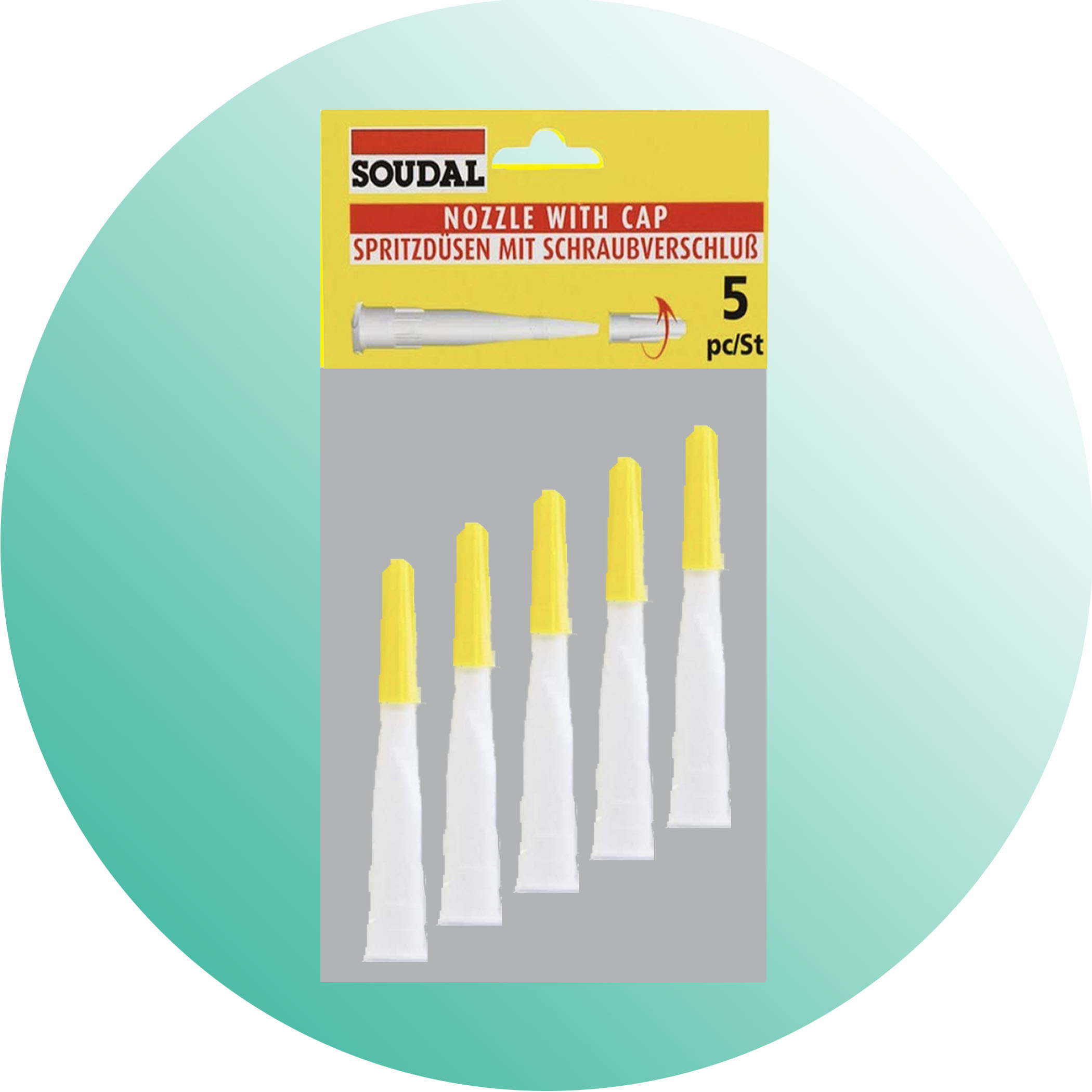 Soudal Nozzle with Cap - 5 Pack - Product Image