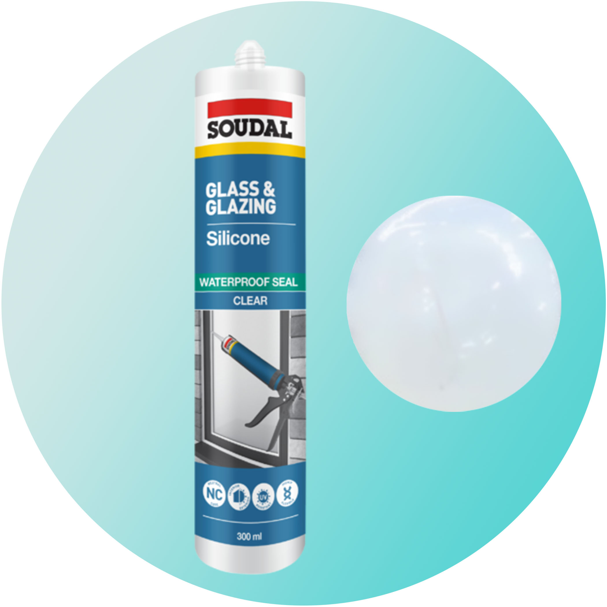 Soudal Glass and Glazing Silicone - Clear Single Item Variation Image