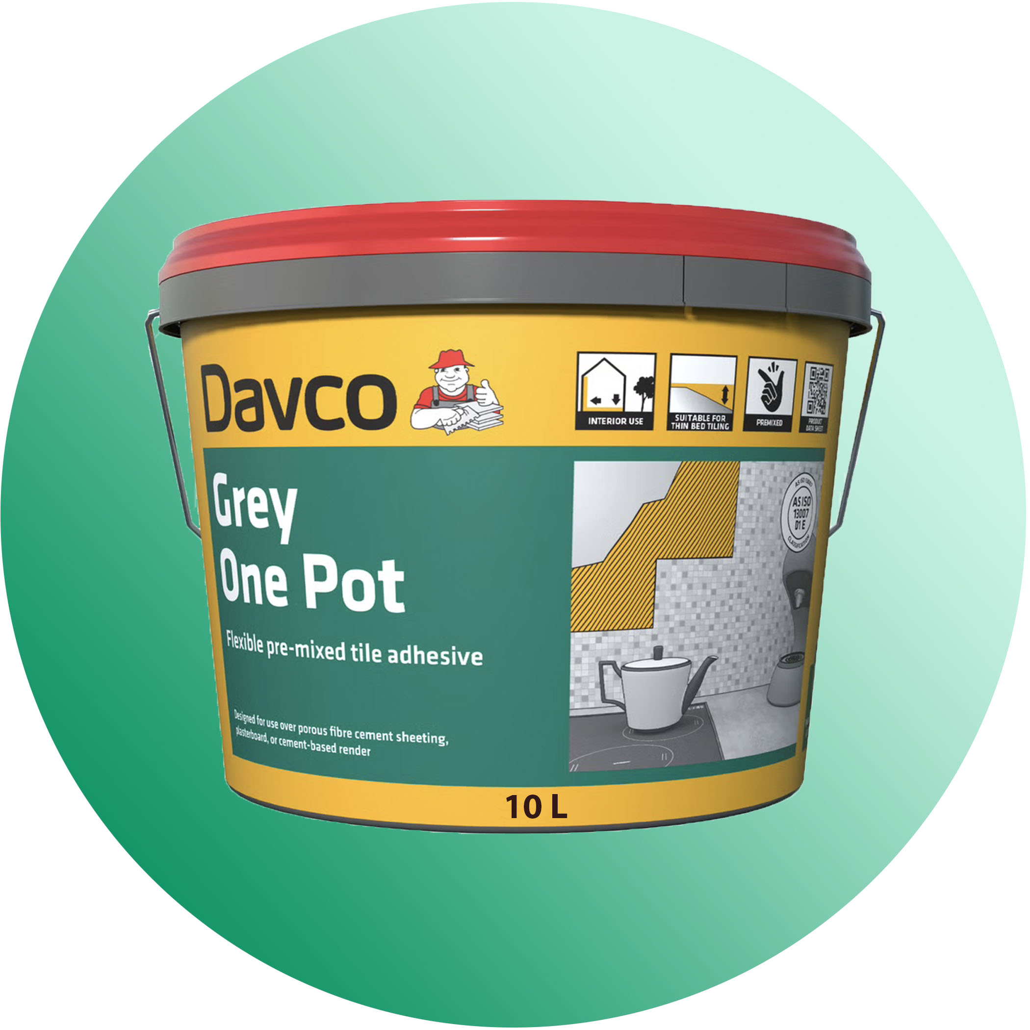 Davco Grey One Pot - Pre-mixed Tile Adhesive - 10L Variation Image