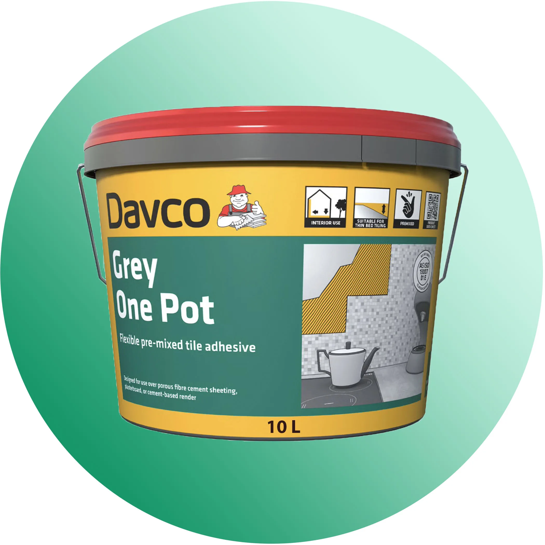 Davco Grey One Pot - Pre-mixed Tile Adhesive - 10L Variation Image