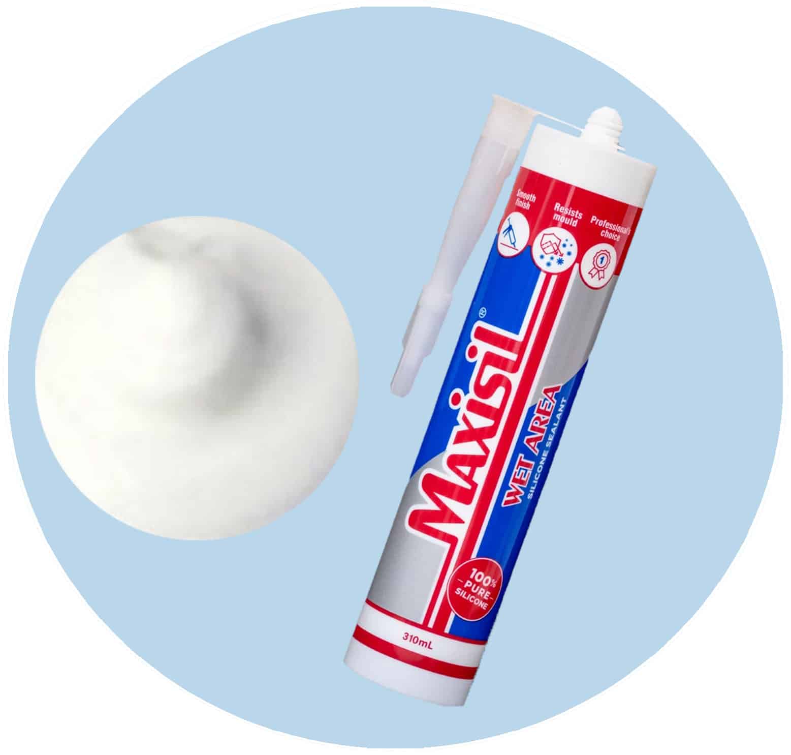 Maxisil A Wet Area Silicone Sealant - A46 Snow White - Single Item Variation