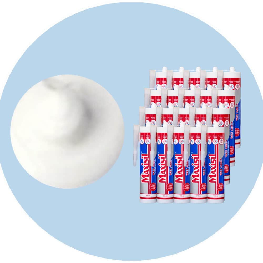 Maxisil A Wet Area Silicone Sealant - A46 Snow White - Box of 20 Variation