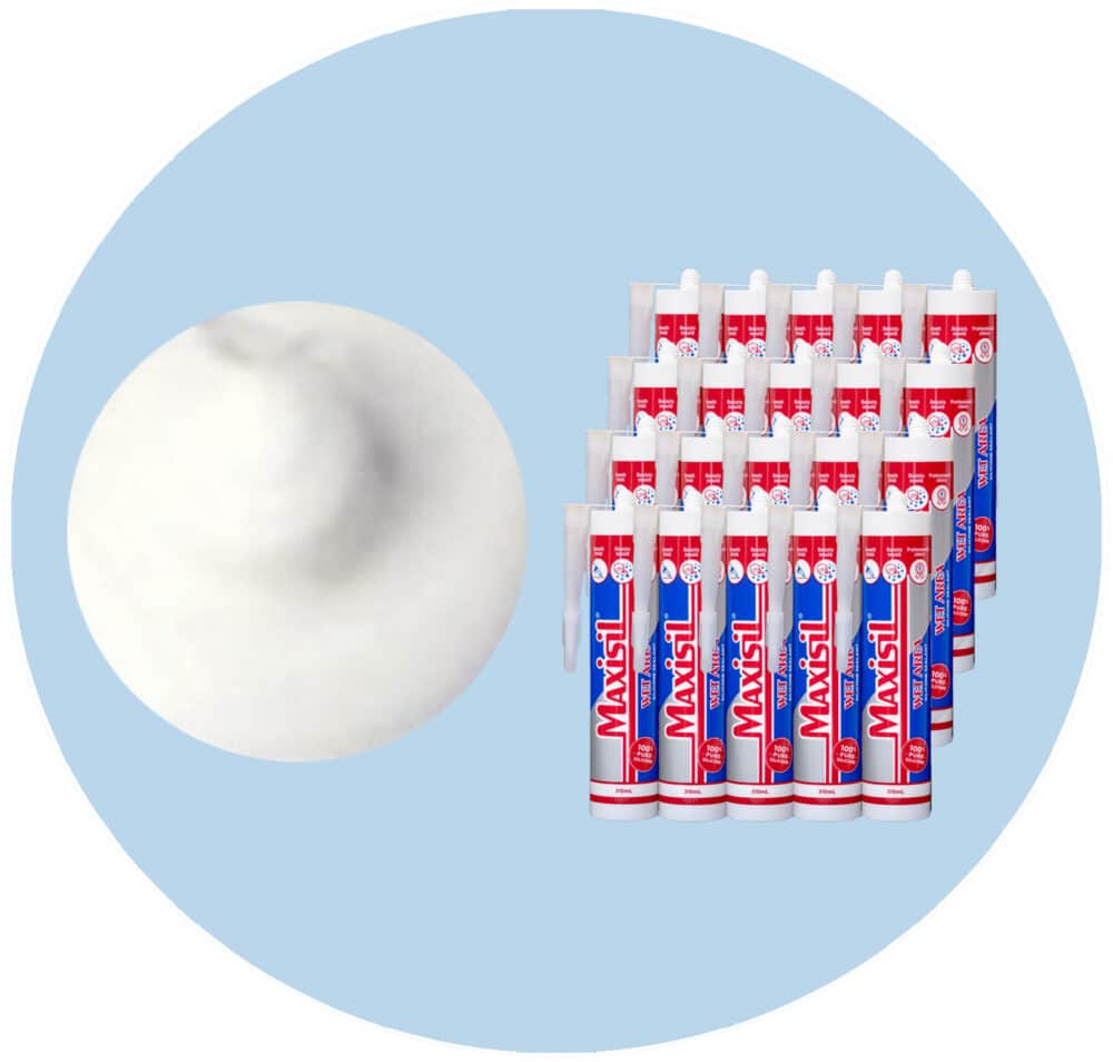 Maxisil A Wet Area Silicone Sealant - A46 Snow White - Box of 20 Variation