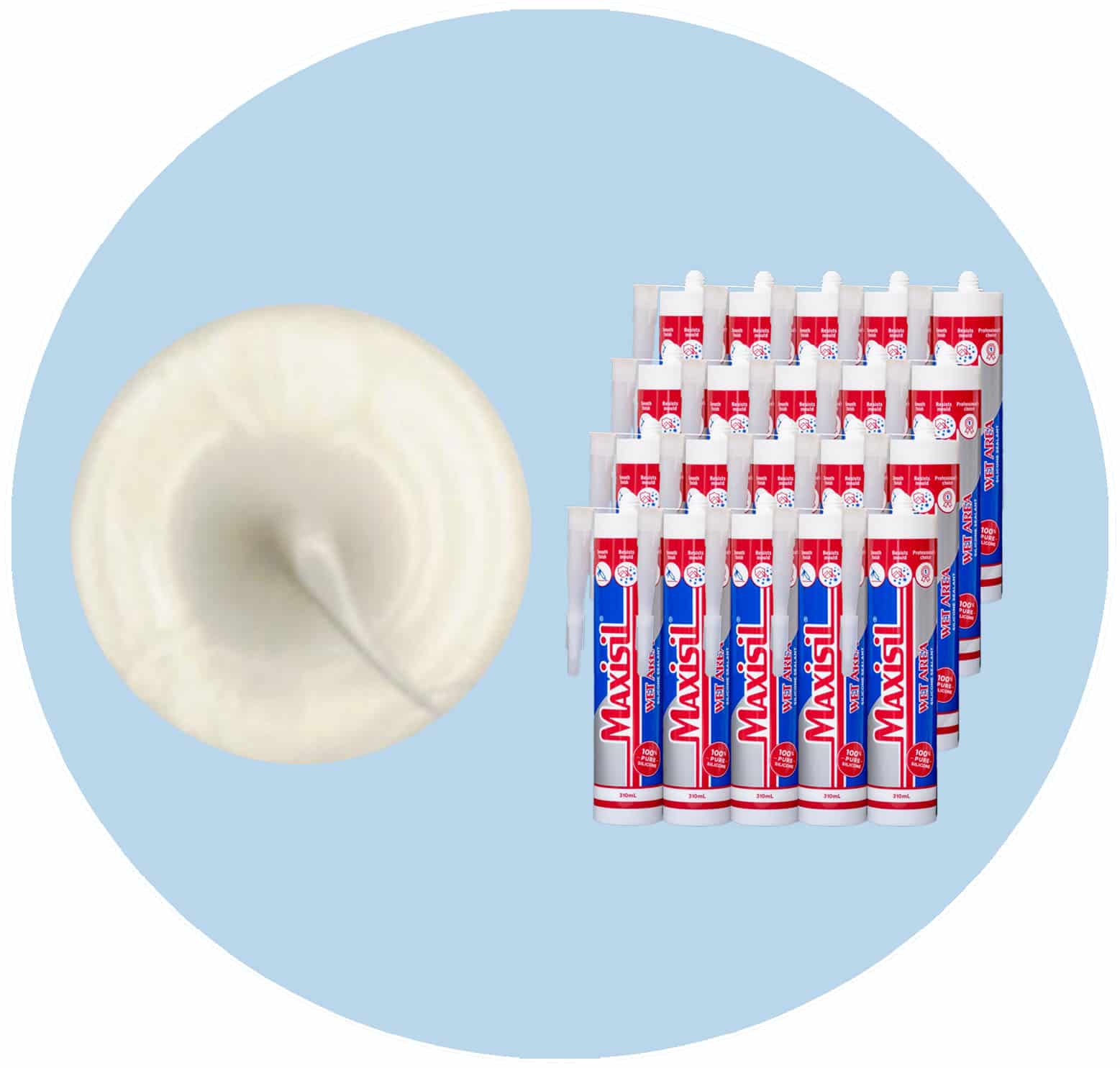 Maxisil A Wet Area Silicone Sealant - A17 Alabaster - Box of 20 Variation