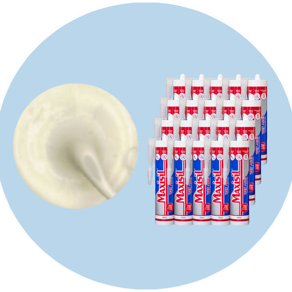 Maxisil A Wet Area Silicone Sealant - A55 Vanilla - Box of 20 Variation