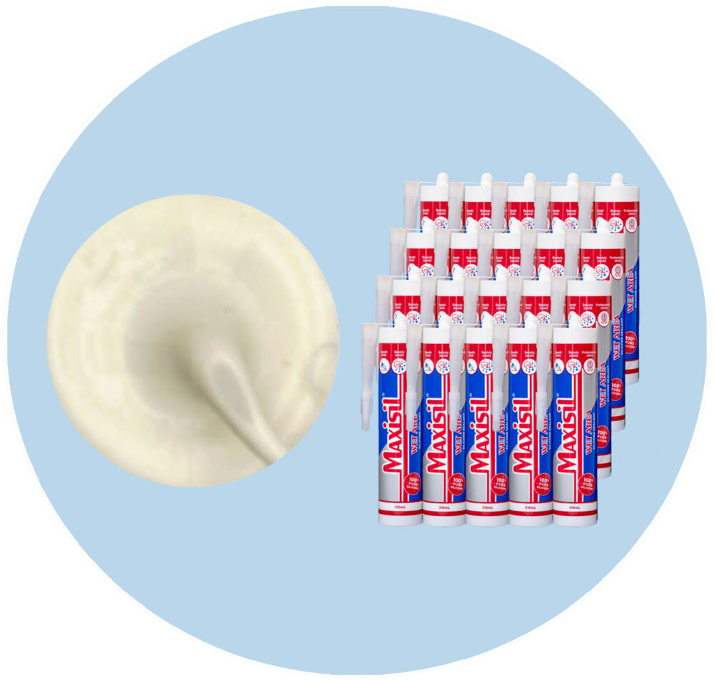 Maxisil A Wet Area Silicone Sealant - A55 Vanilla - Box of 20 Variation