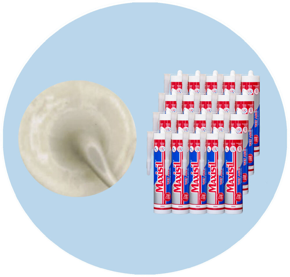 Maxisil A Wet Area Silicone Sealant - A49 Cashmere - Box of 20 Variation