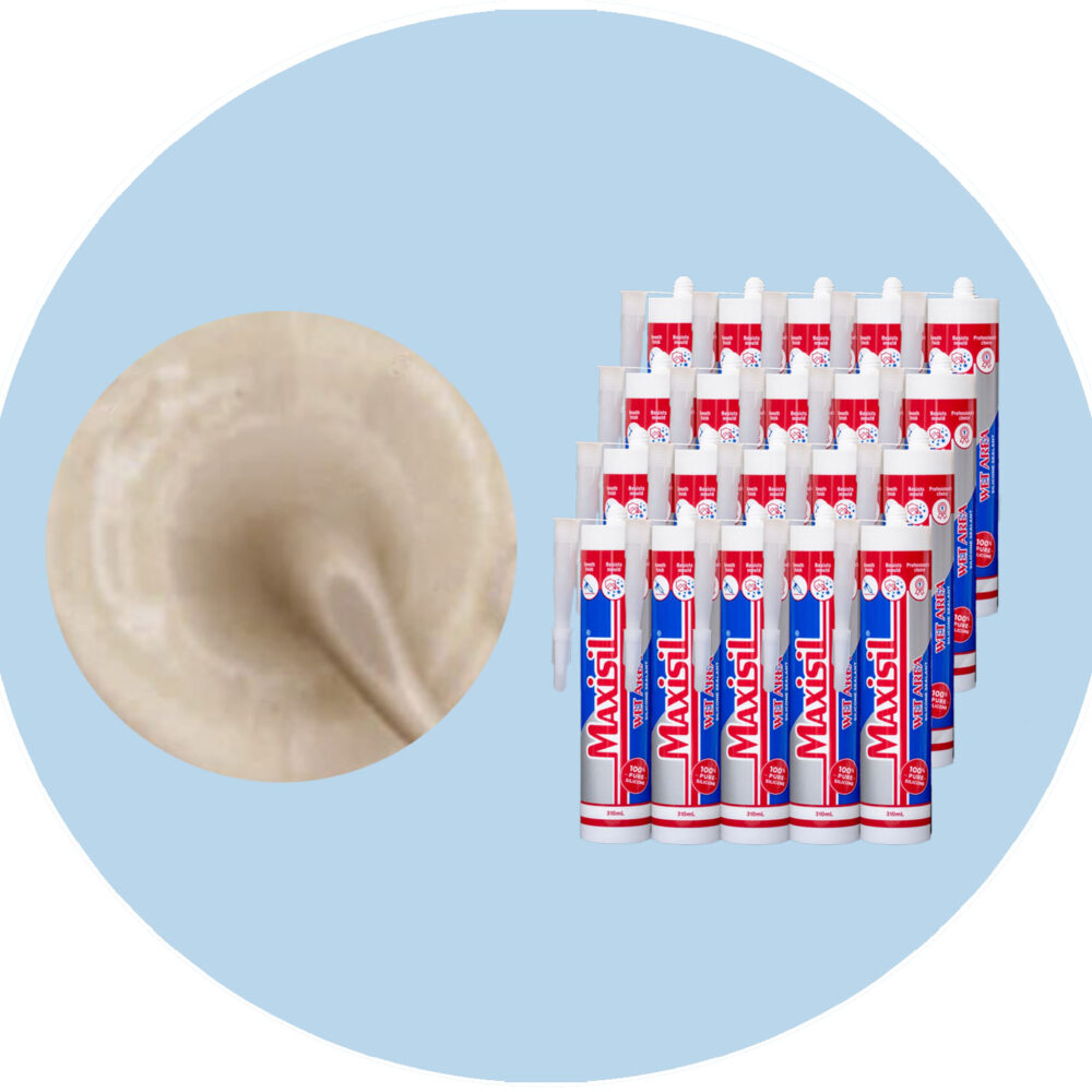 Maxisil A Wet Area Silicone Sealant - A20 Travertine - Box of 20 Variation