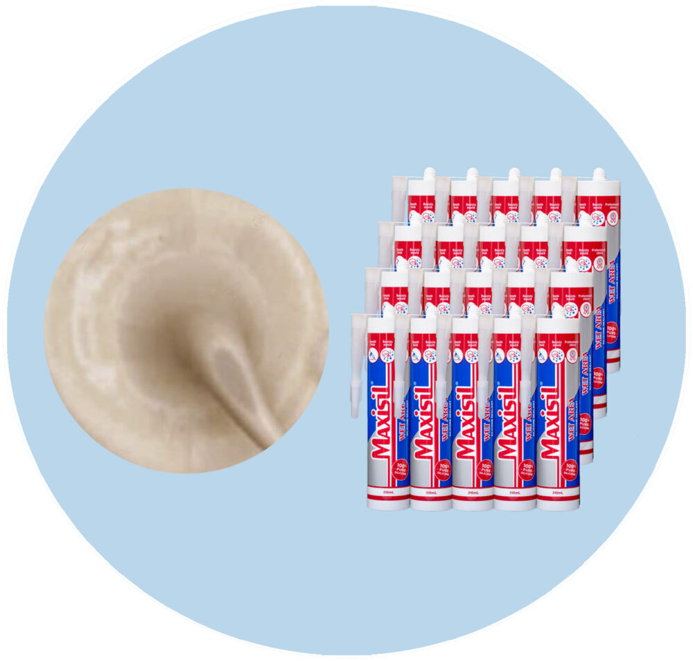 Maxisil A Wet Area Silicone Sealant - A20 Travertine - Box of 20 Variation