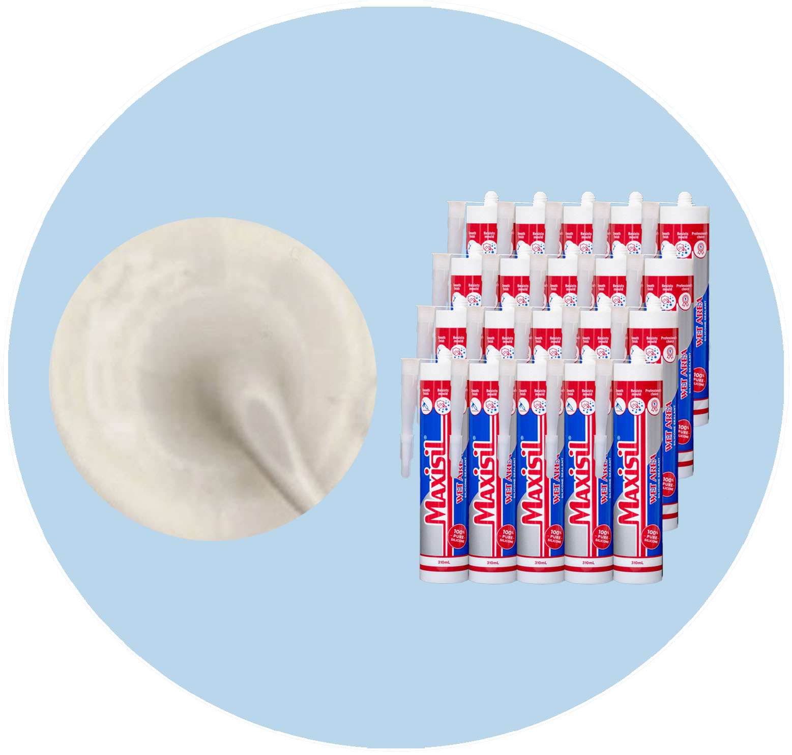 Maxisil A Wet Area Silicone Sealant - A19 Ivory - Box of 20 Variation