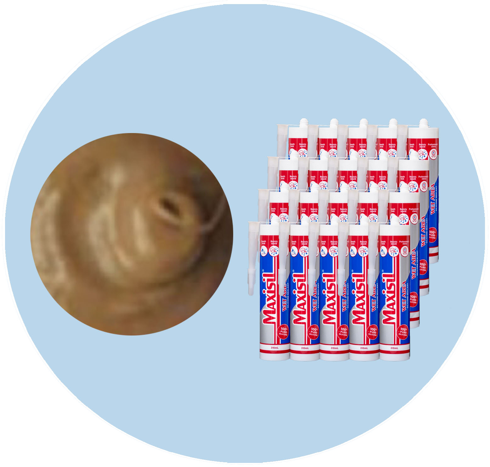 Maxisil A Wet Area Silicone Sealant - A60 Mocha - Box of 20 Variation