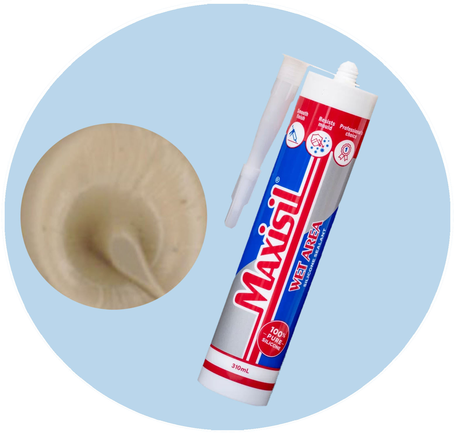 Maxisil A Wet Area Silicone Sealant - A23 Mid Beige - Single Item Variation
