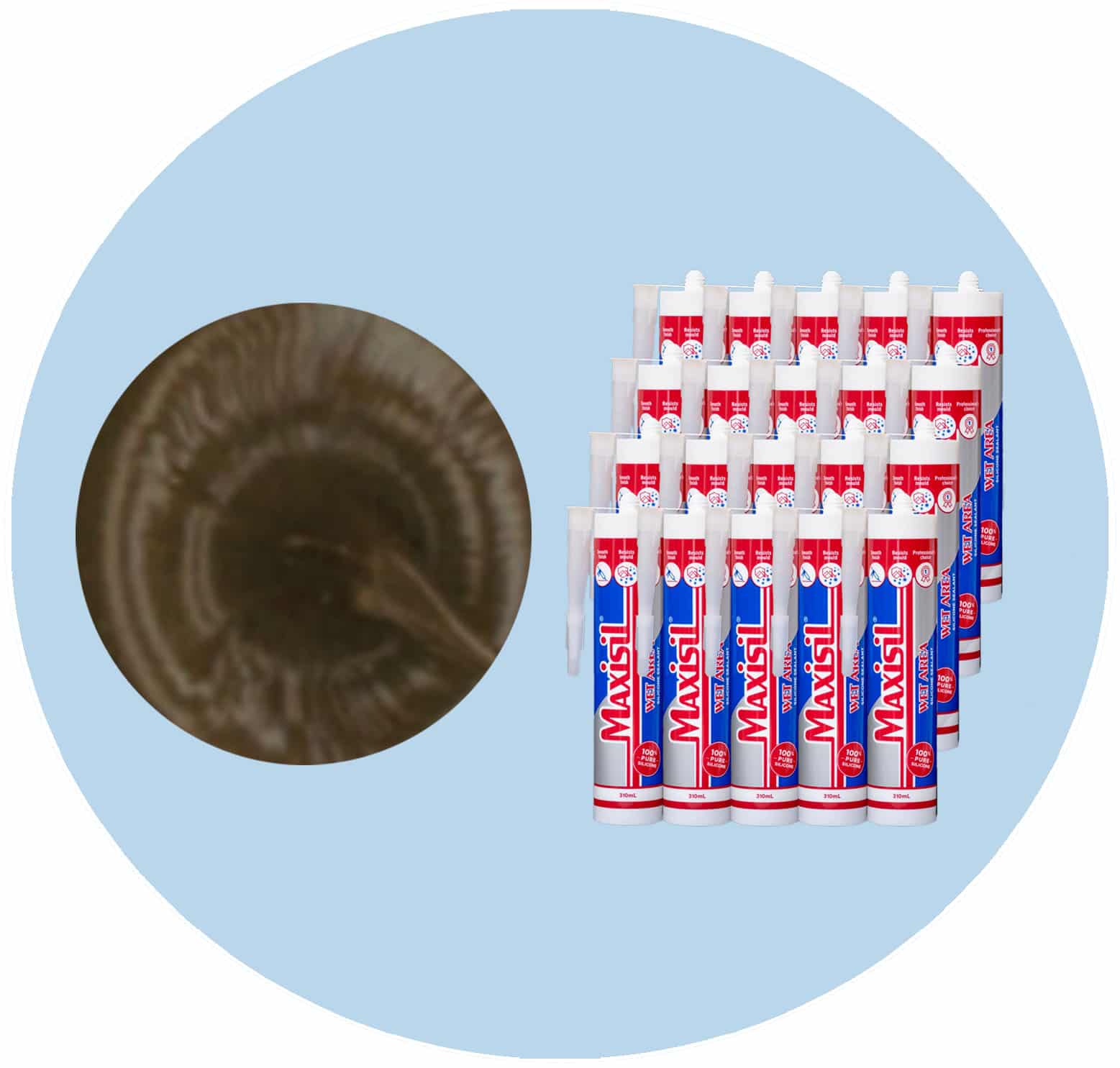 Maxisil A Wet Area Silicone Sealant - A28 Brown - Box of 20 Variation