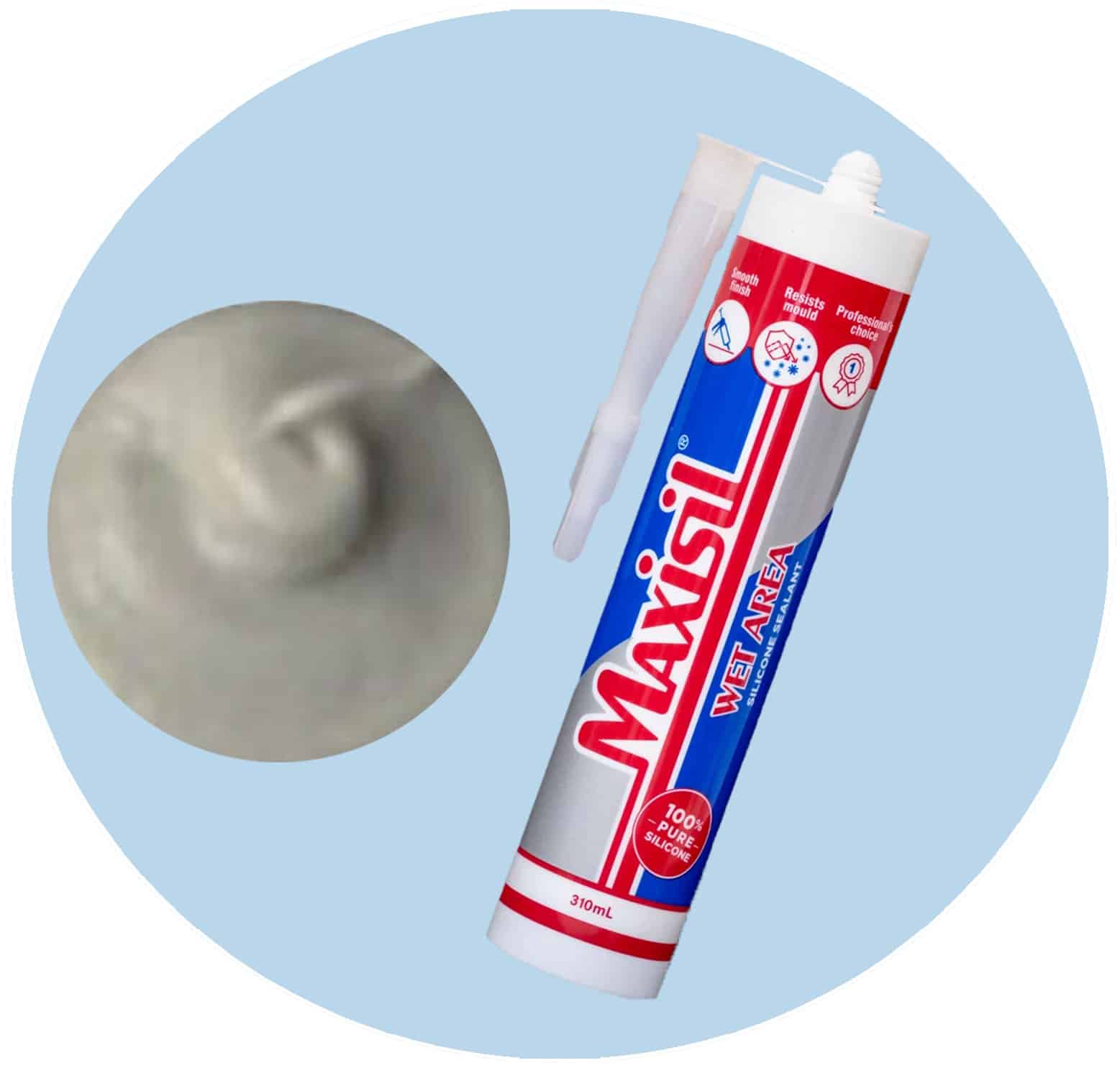 Maxisil A Wet Area Silicone Sealant - A4 Light Grey - Single Item Variation
