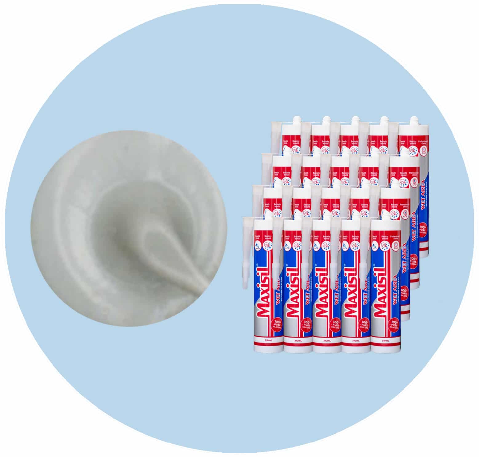 Maxisil A Wet Area Silicone Sealant - A5 Mid Grey - Box of 20 Variation
