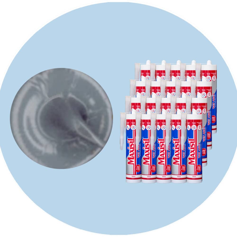 Maxisil A Wet Area Silicone Sealant - A8 Pewter Grey - Box of 20 Variation