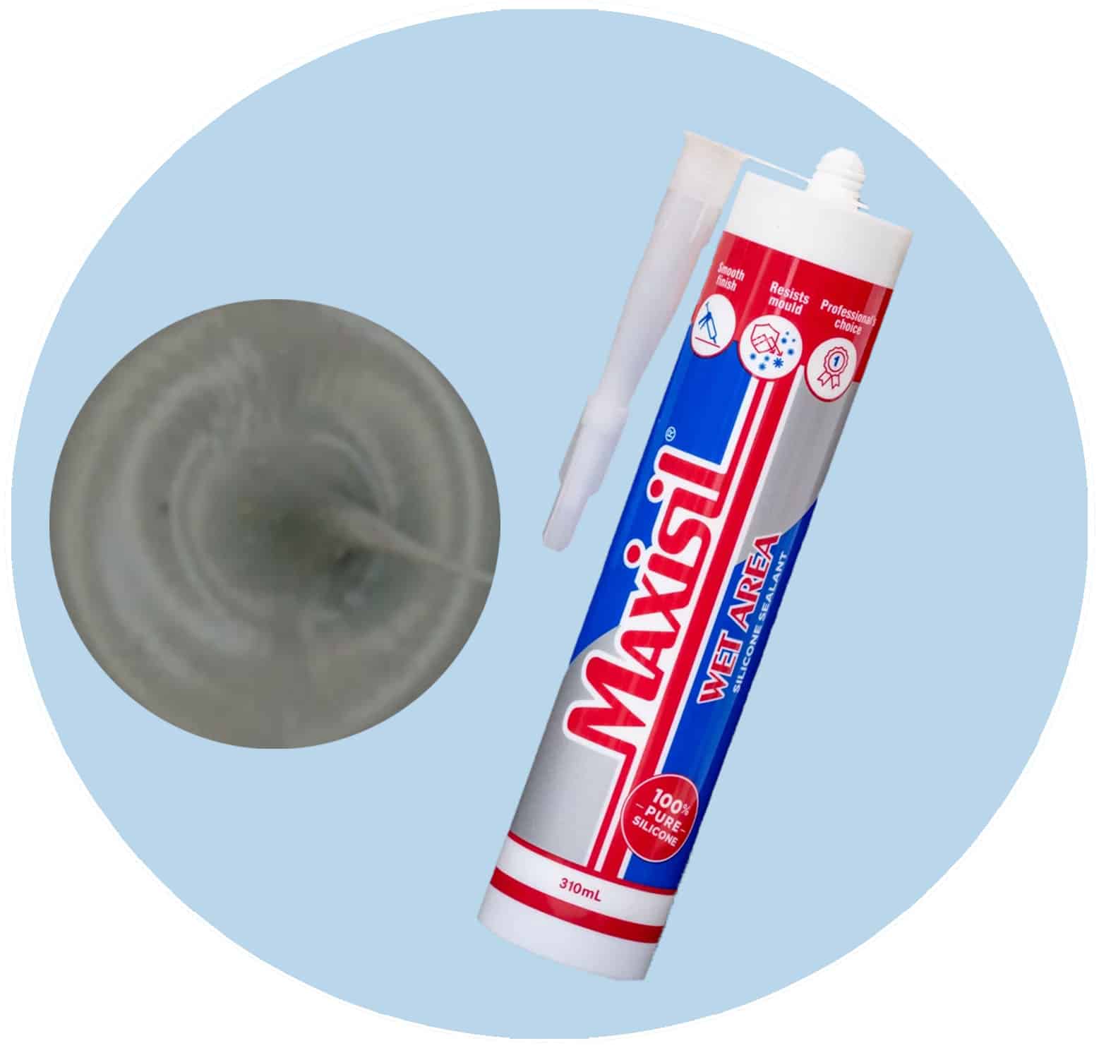 Maxisil A Wet Area Silicone Sealant - A8 Blue Grey - Single Item Variation