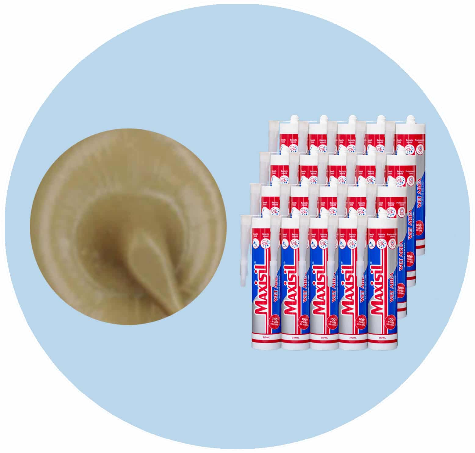Maxisil A Wet Area Silicone Sealant - A24 Beige - Box of 20 Variation