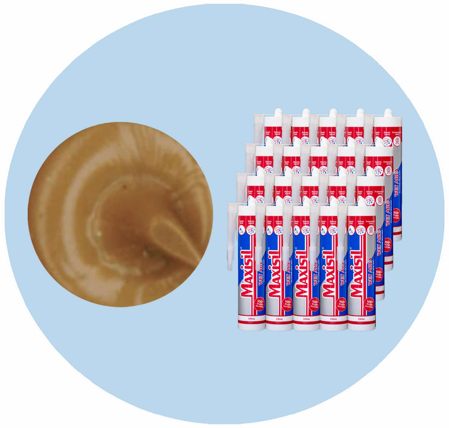 Maxisil A Wet Area Silicone Sealant - A27 Mid Brown - Box of 20 Variation