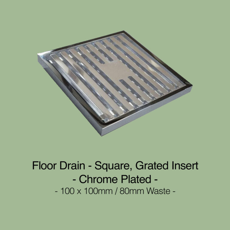 Floor Drain Square Grated Chrome 103x103x75mm Waste - Product Image