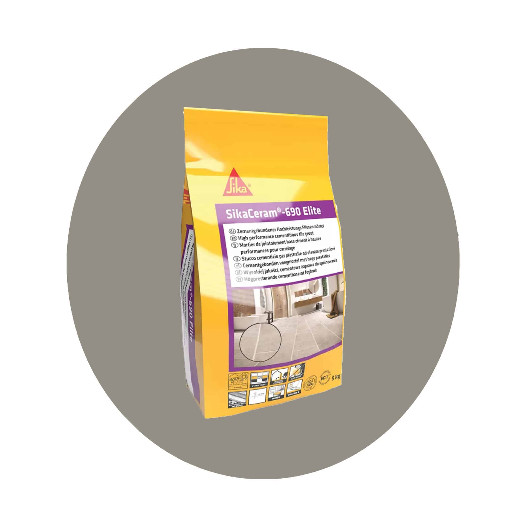 SikaCeram-690 Elite Grout - 5kg Grey #19 Variation Image