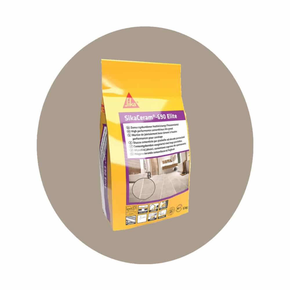 SikaCeram-690 Elite Grout - 5kg Sand Grey #22 Variation Image