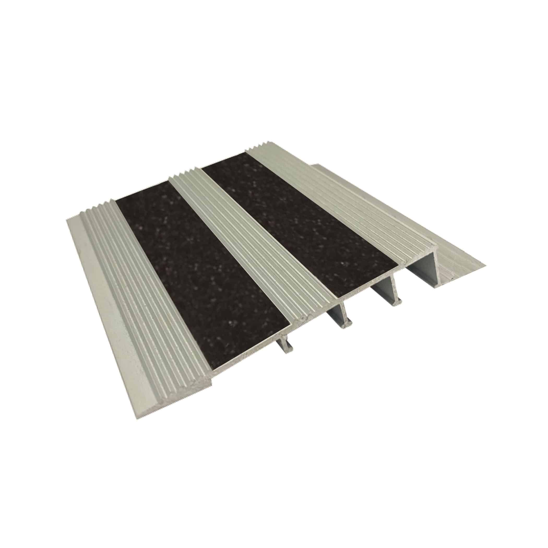 Aluminium Transition Ramp - Matt Silver with Black Gecko Tape Variation Image