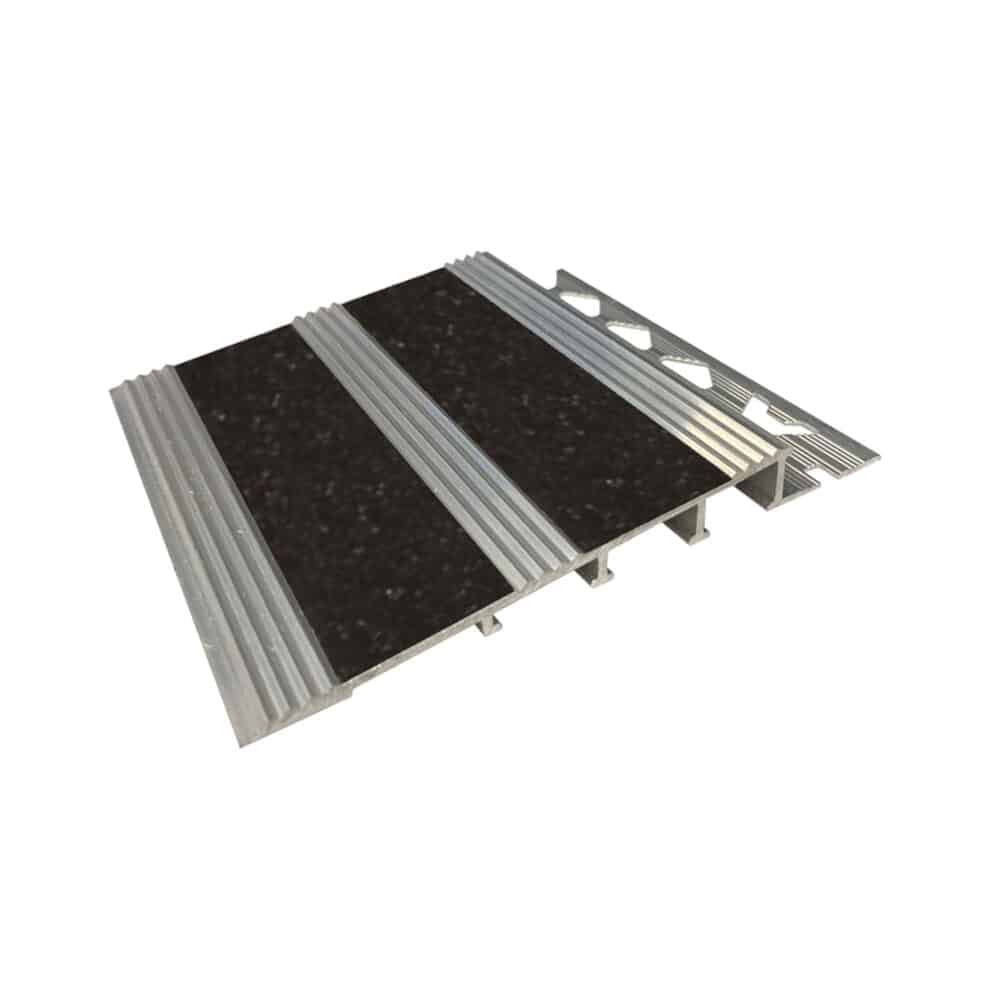 Aluminium Transition Ramp - Mill Finish with Black Gecko Tape Variation Image