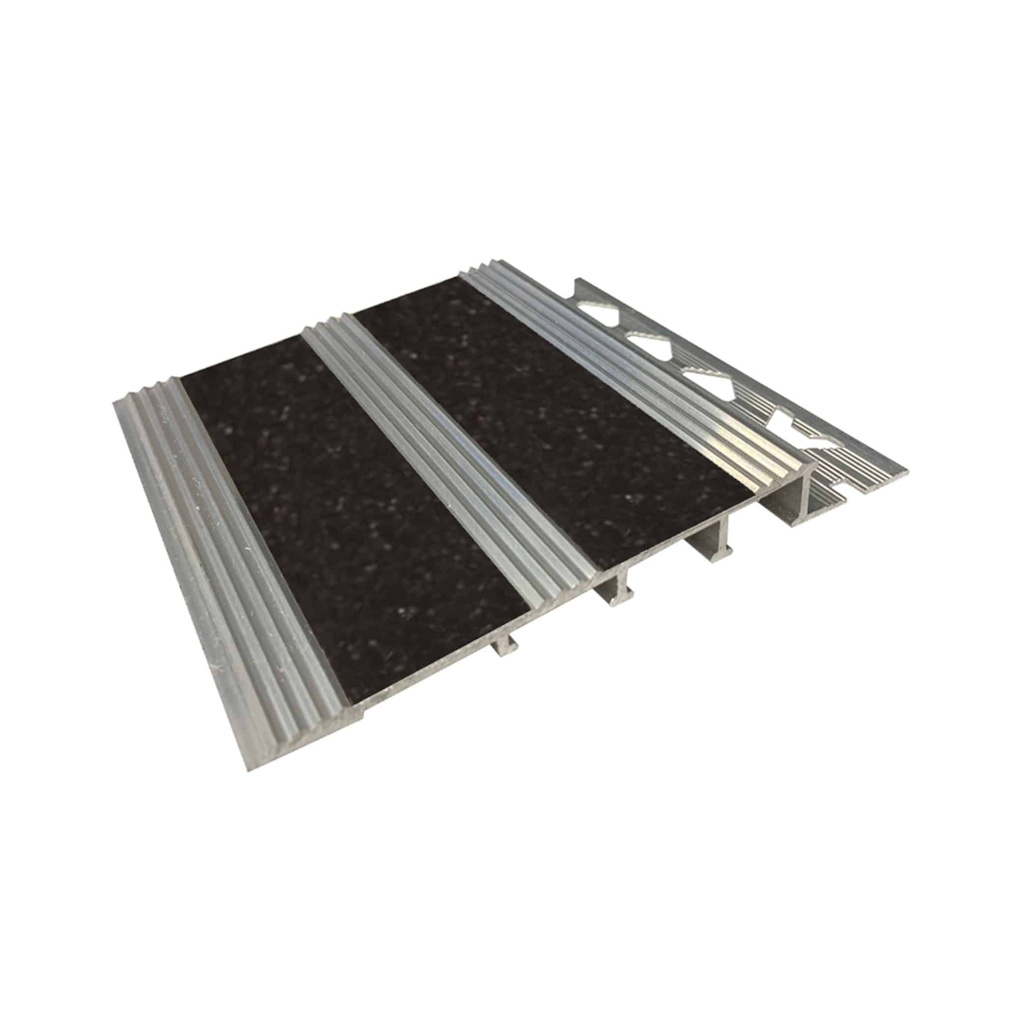 Aluminium Transition Ramp - Mill Finish with Black Gecko Tape Variation Image