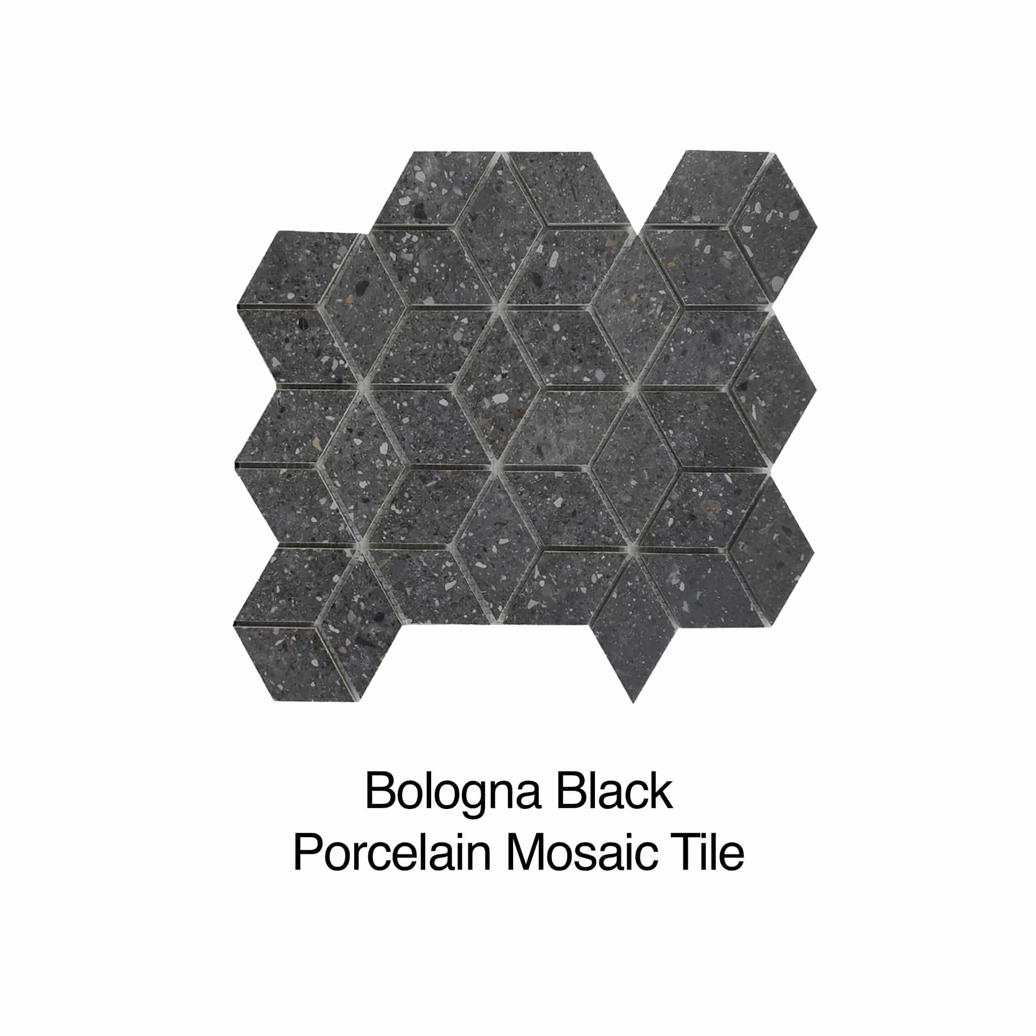 Bologna Black Porcelain Mosaic Tile - Gallery Image