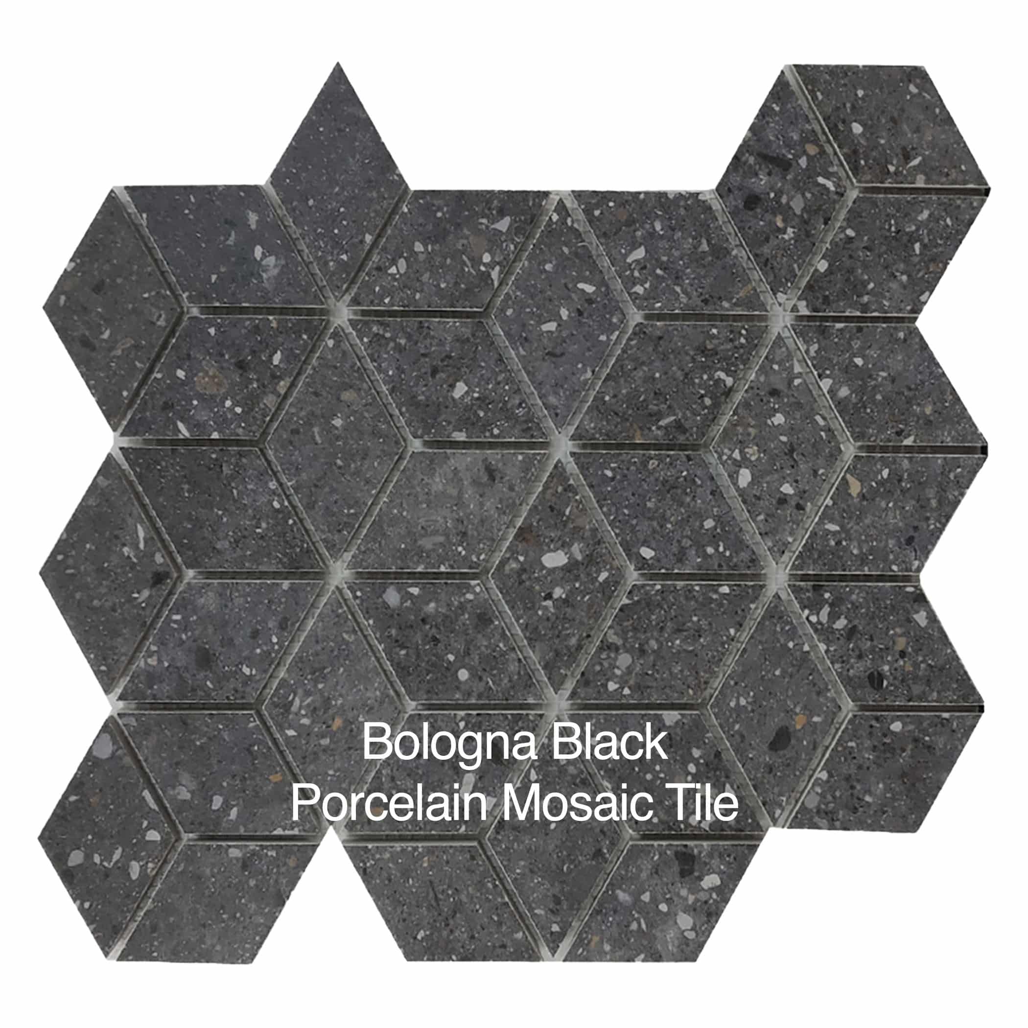 Bologna Black Porcelain Mosaic Tile - Product Image