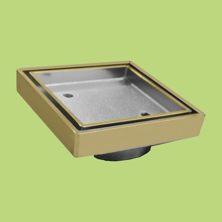 Floor Drain Square Tile-in Ancient Brass 115x115x90mm Waste - Product Image