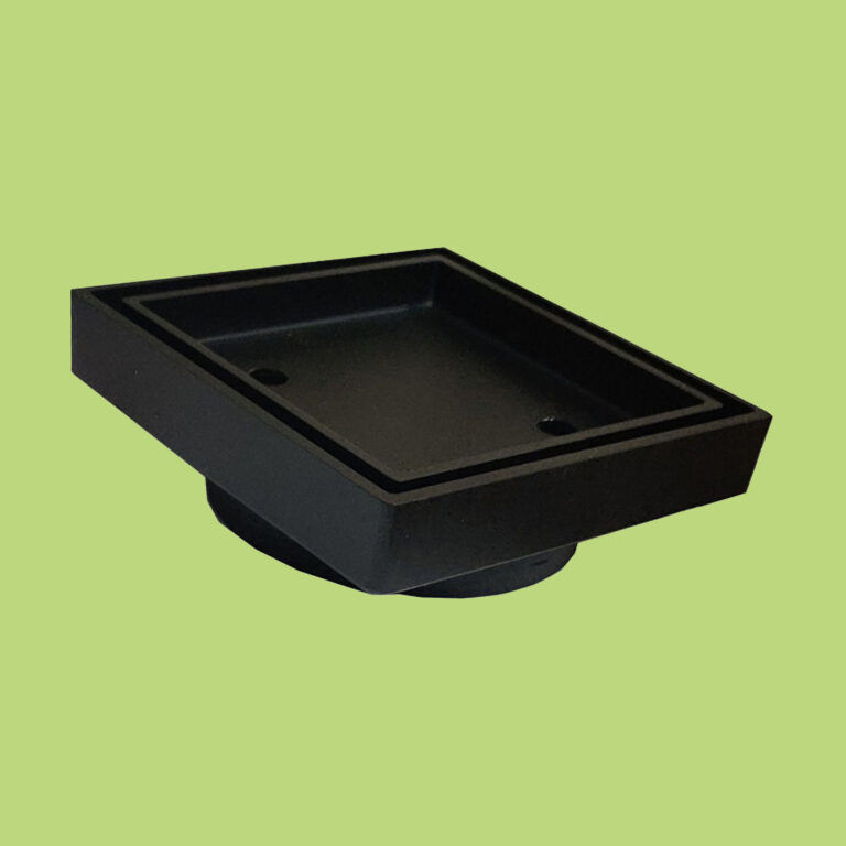Floor Drain Tile-in Matt Black 100x100x80mm Waste - Product Image