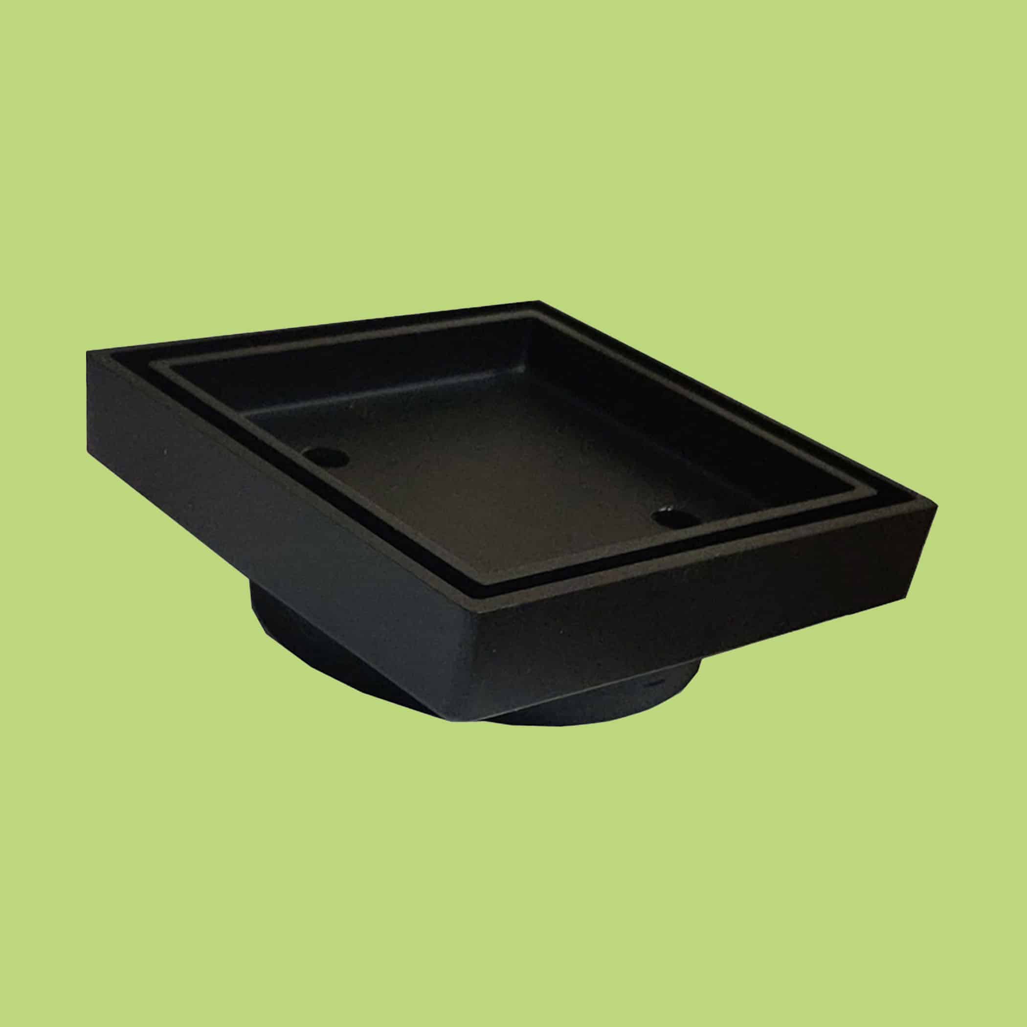 Floor Drain Tile-in Matt Black 100x100x80mm Waste - Product Image
