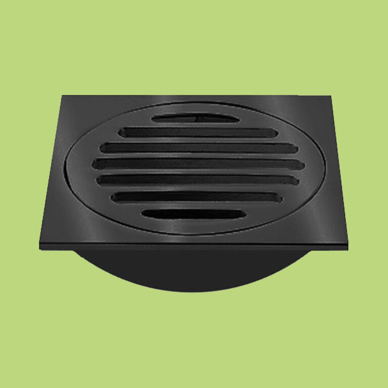 Floor Drain Square Matt Black 110x110x100mm Waste - Product Image