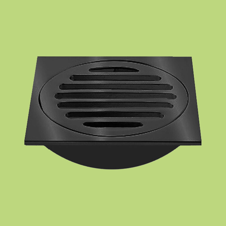 Floor Drain Square Matt Black 85x85x75mm Waste - Product Image