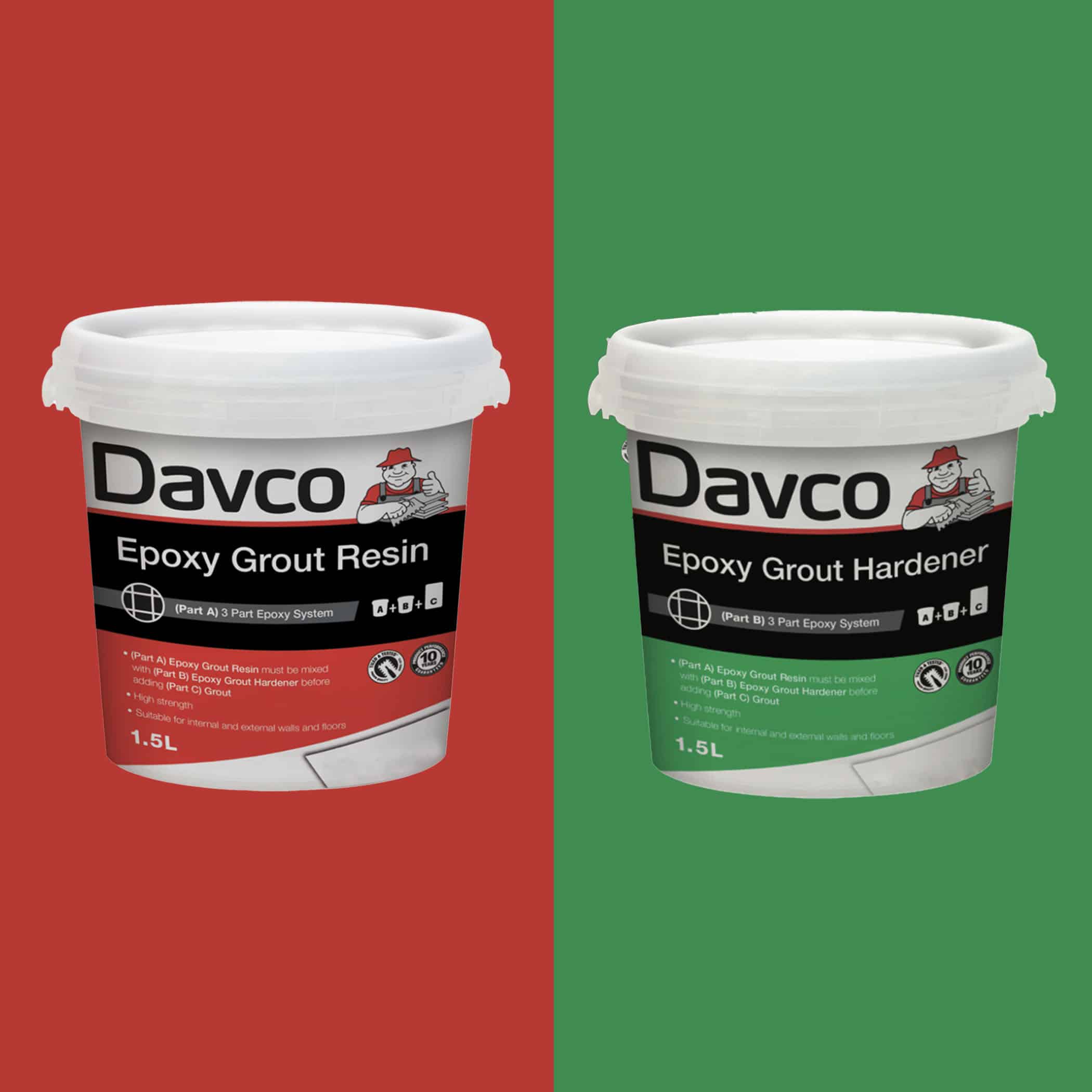 Davco Epoxy Grout Resin and Hardener (Parts A & B) - 1.5L ea. Product Image