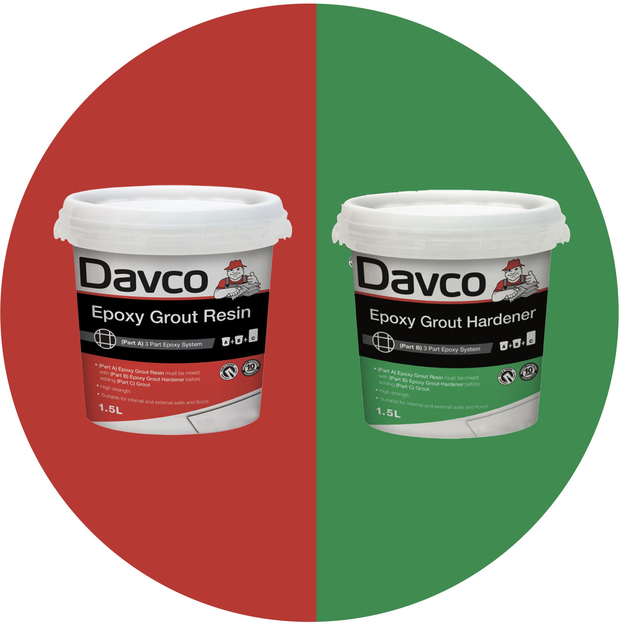Davco Epoxy Grout Resin and Hardener (Parts A & B) - 1.5L ea. Product Image