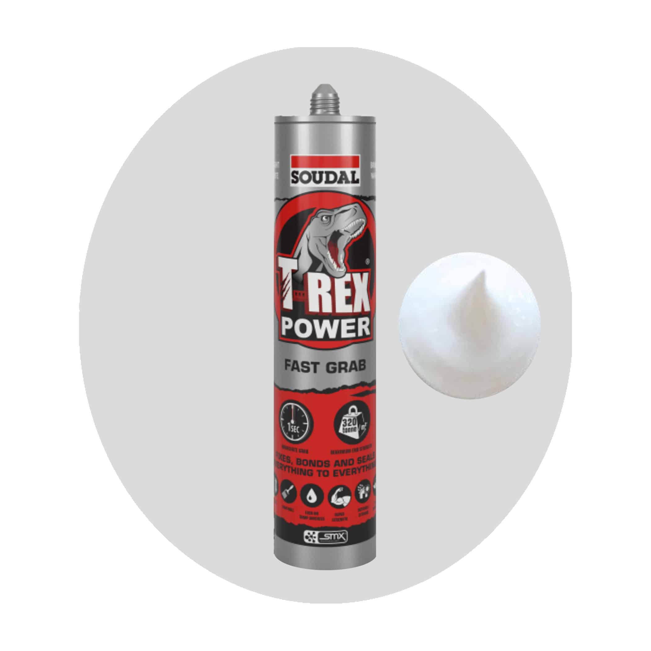 Soudal T Rex Power Fast Grab Adhesive - Bright White Item Variation Image