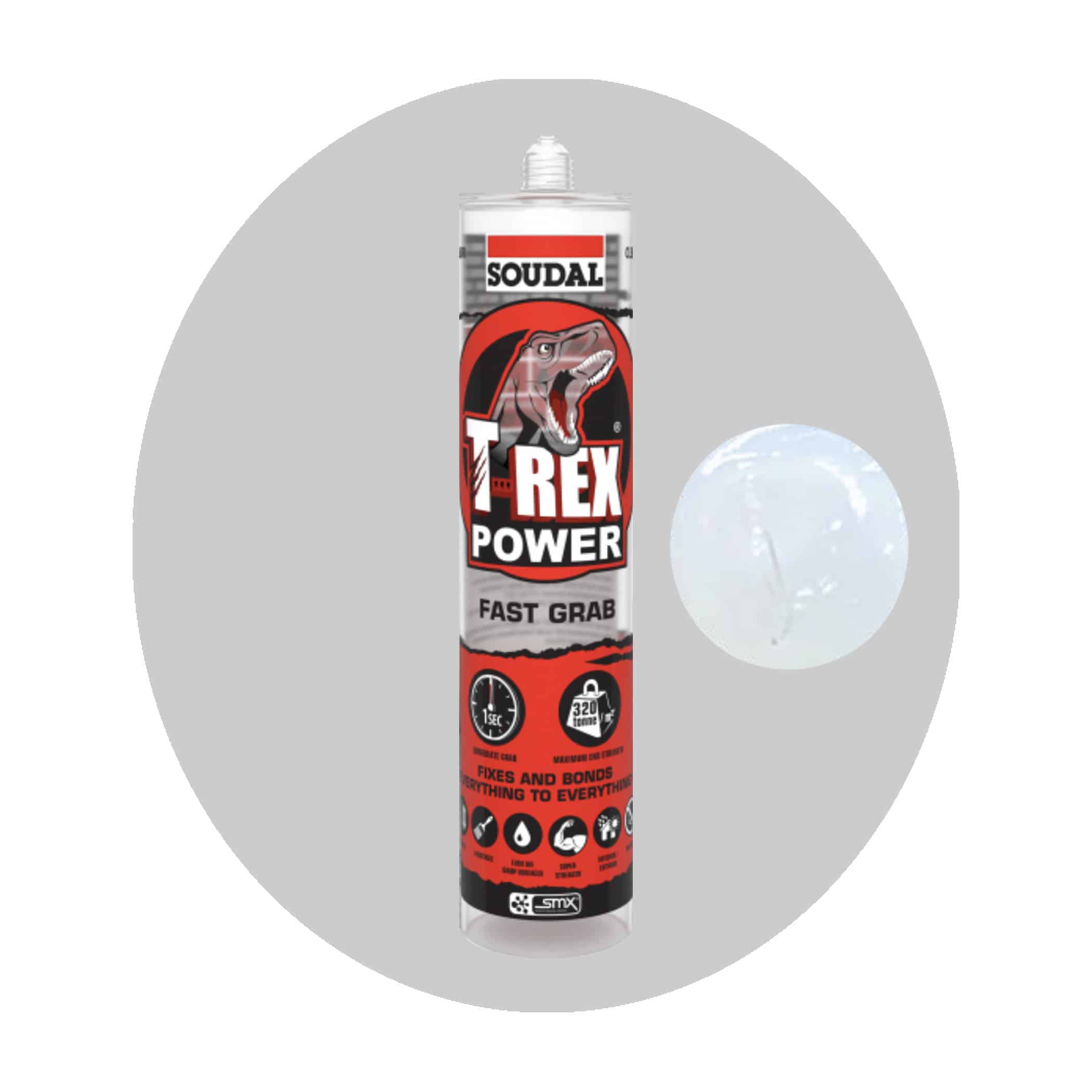 Soudal T Rex Power Fast Grab Adhesive - Clear Item Variation Image