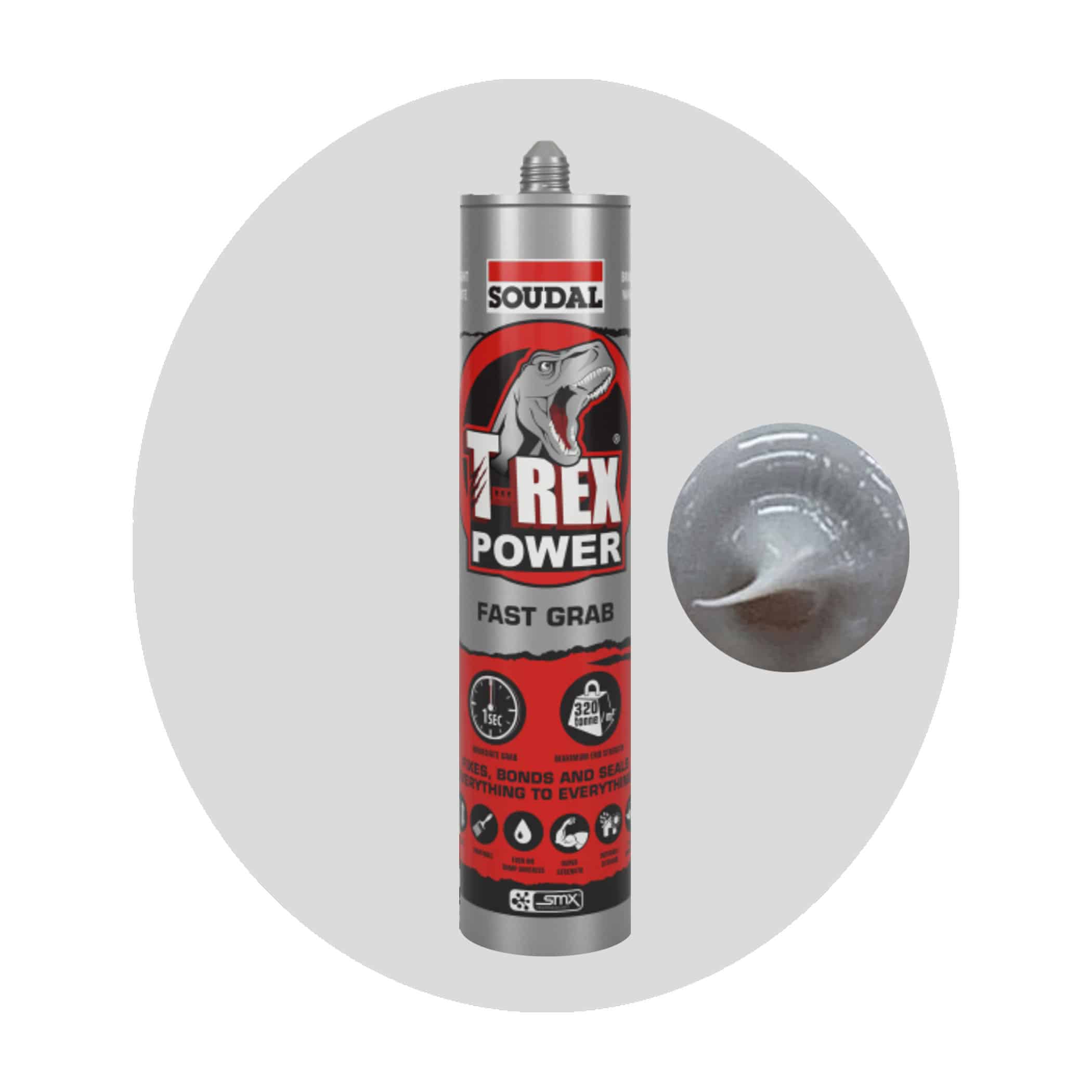 Soudal T Rex Power Fast Grab Adhesive - Steel Grey Item Variation Image