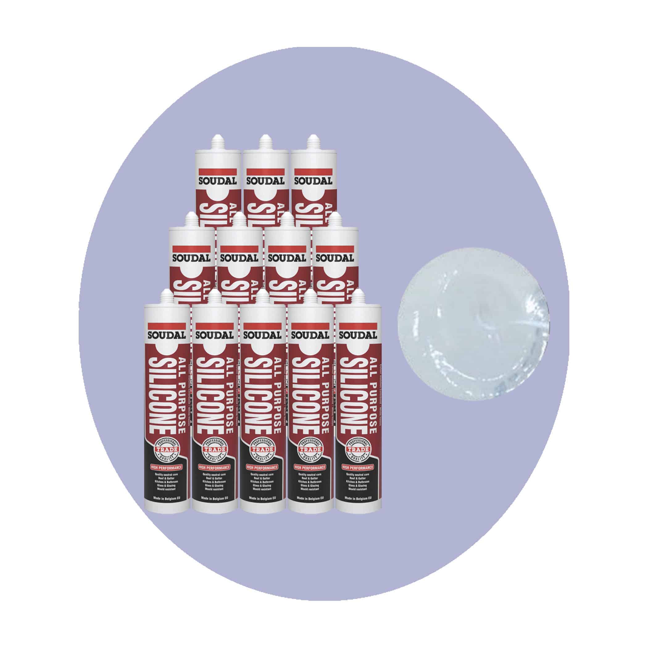 Soudal All Purpose Silicone - Translucent 12 Pack Variation Image