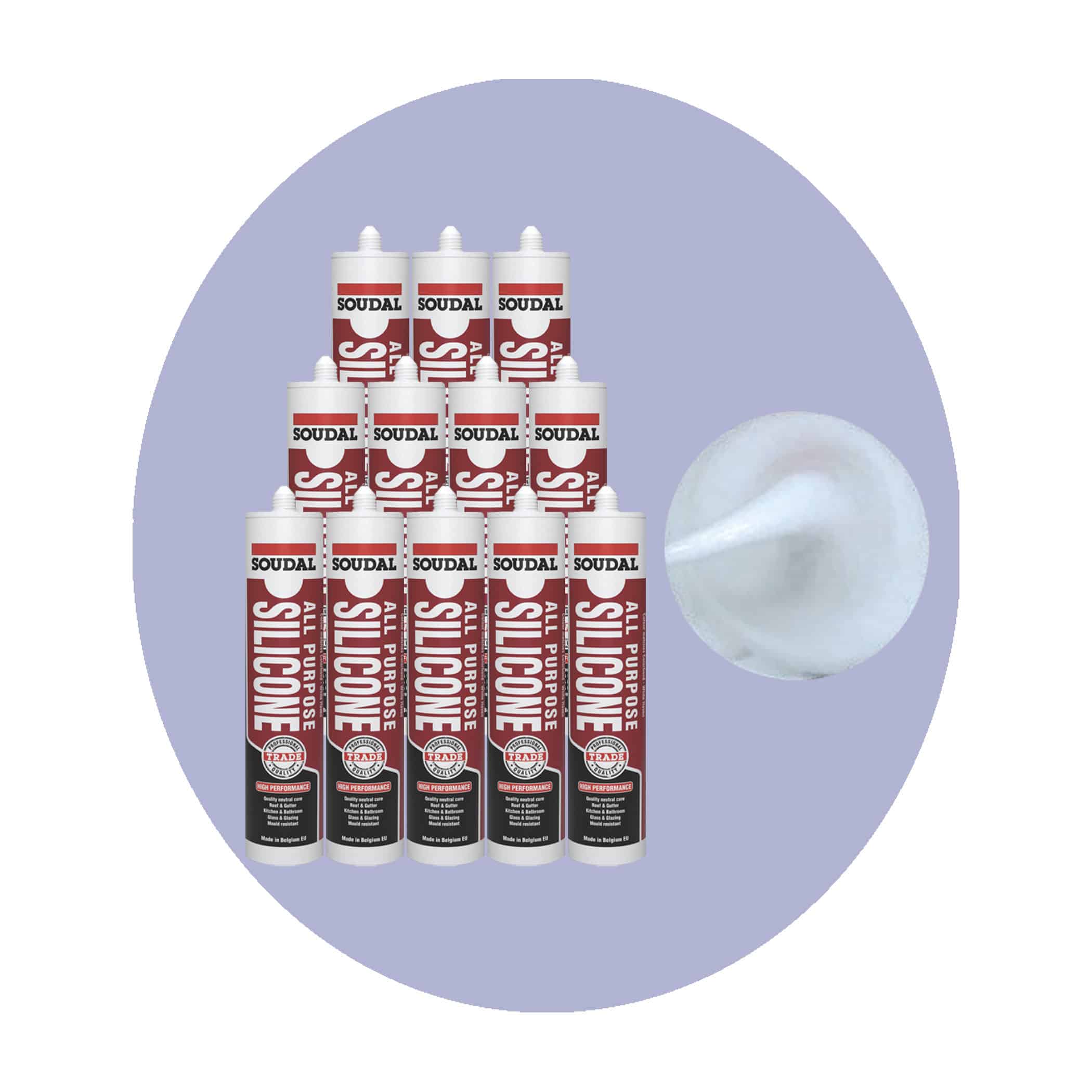 Soudal All Purpose Silicone - Brilliant White 12 Pack Variation Image