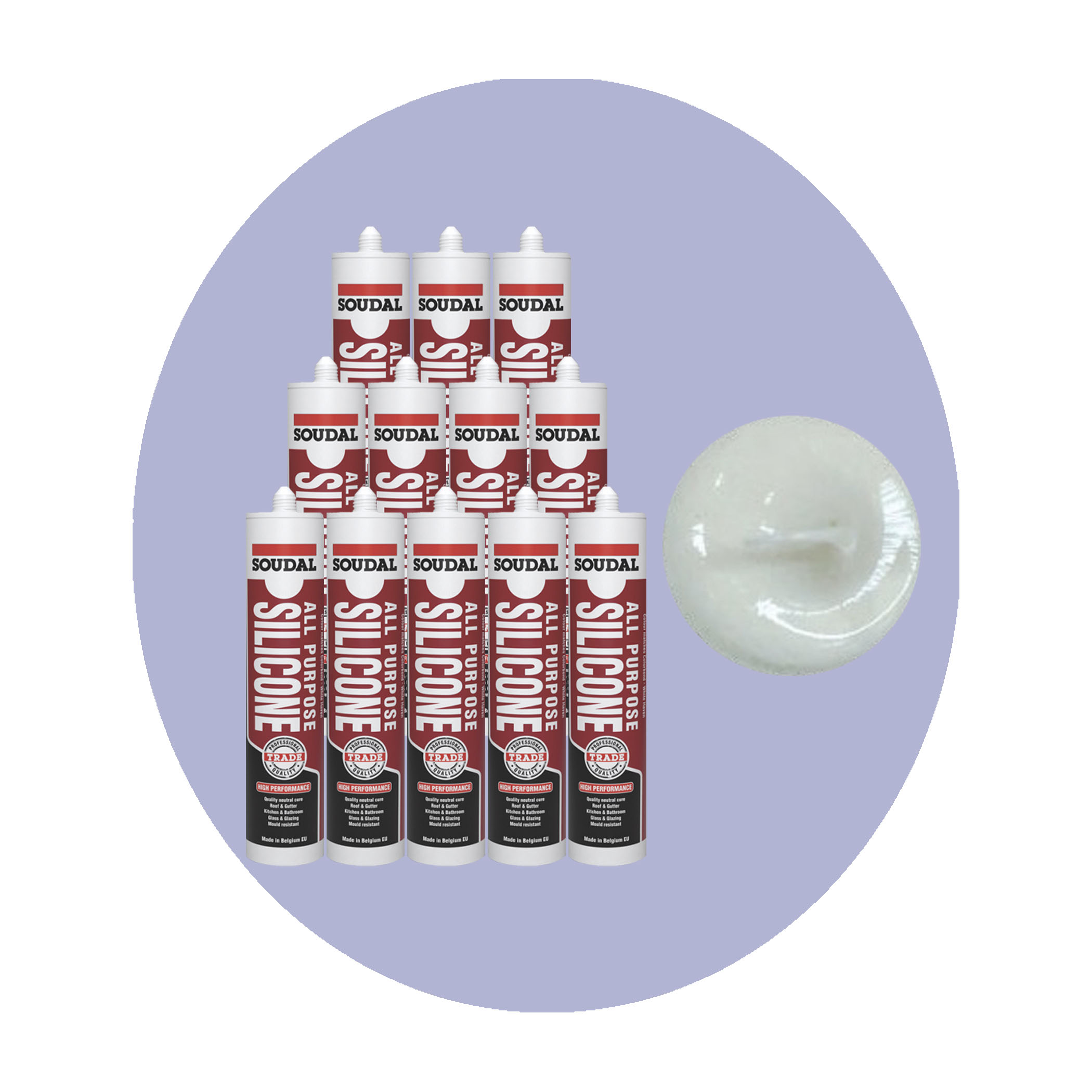 Soudal All Purpose Silicone - Ivory 12 Pack Variation Image