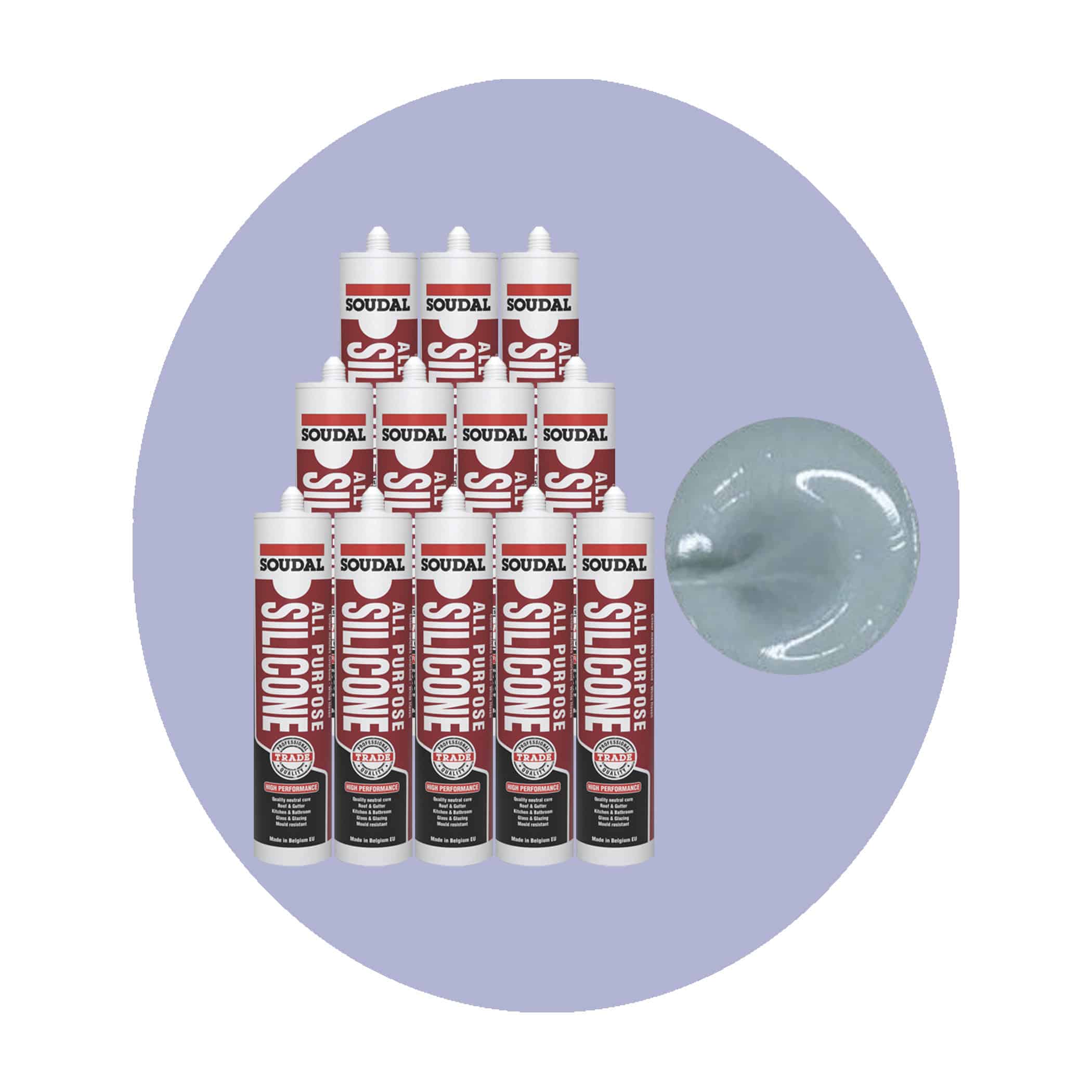 Soudal All Purpose Silicone - Medium Grey 12 Pack Variation Image