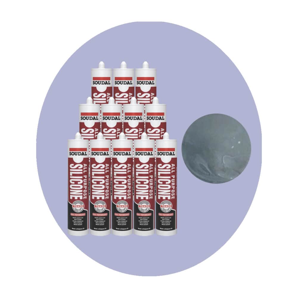 Soudal All Purpose Silicone - Cement Grey 12 Pack Variation Image