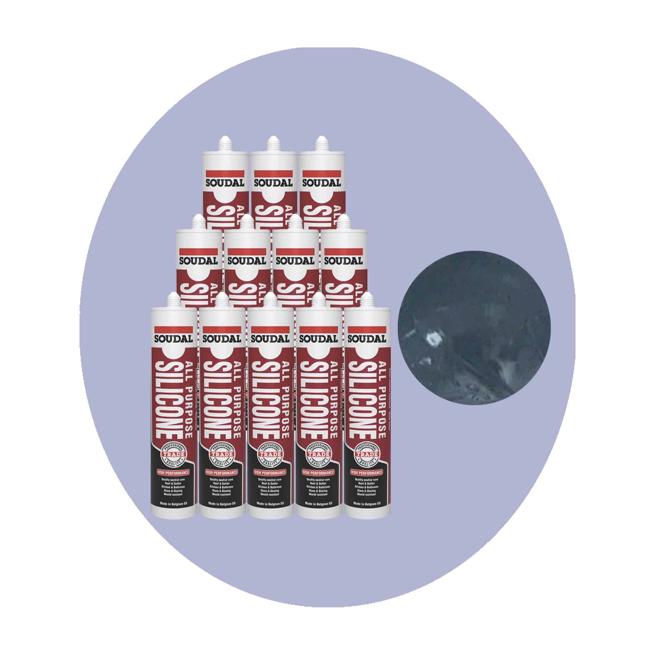 Soudal All Purpose Silicone - Pewter 12 Pack Variation Image