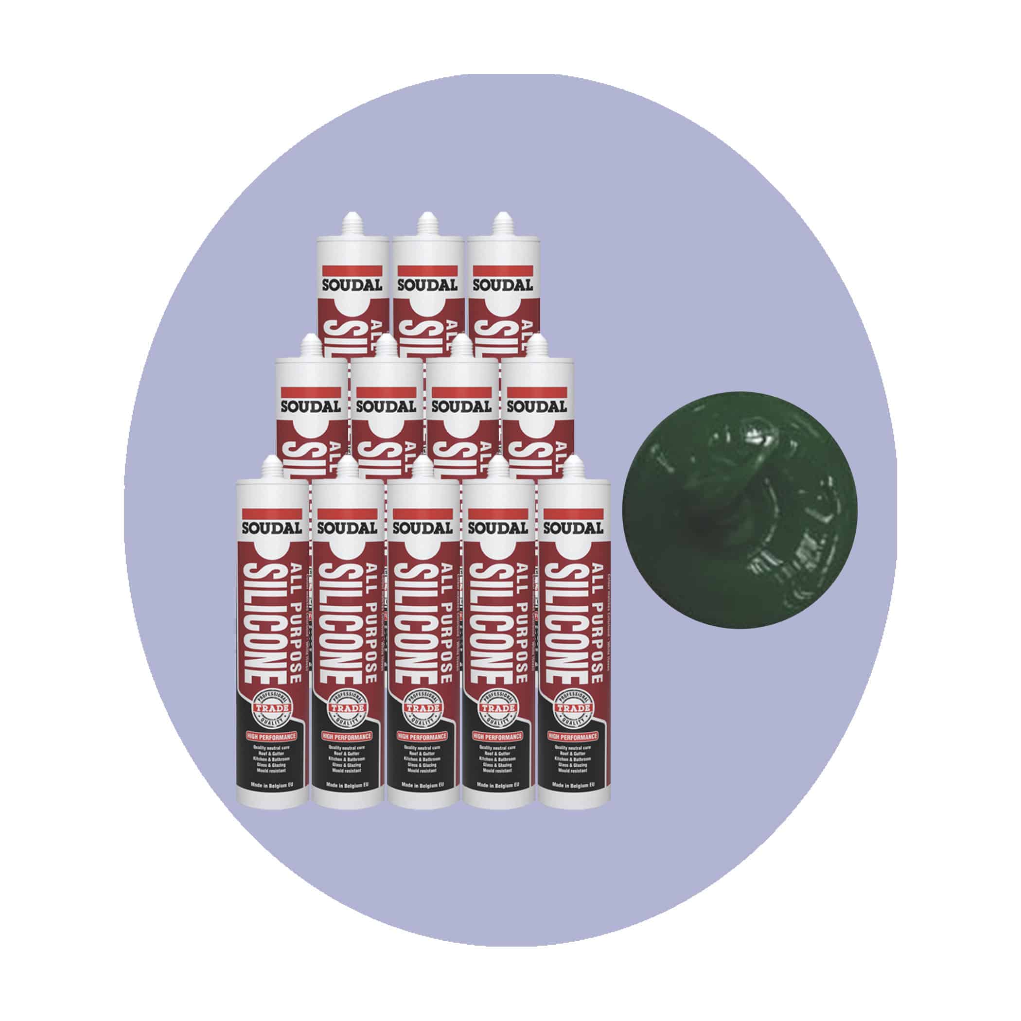 Soudal All Purpose Silicone - Moss Green 12 Pack Variation Image